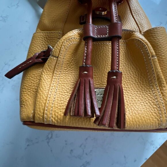 Dooney & Burke Yellow Leather Backpack - Picture 4 of 9